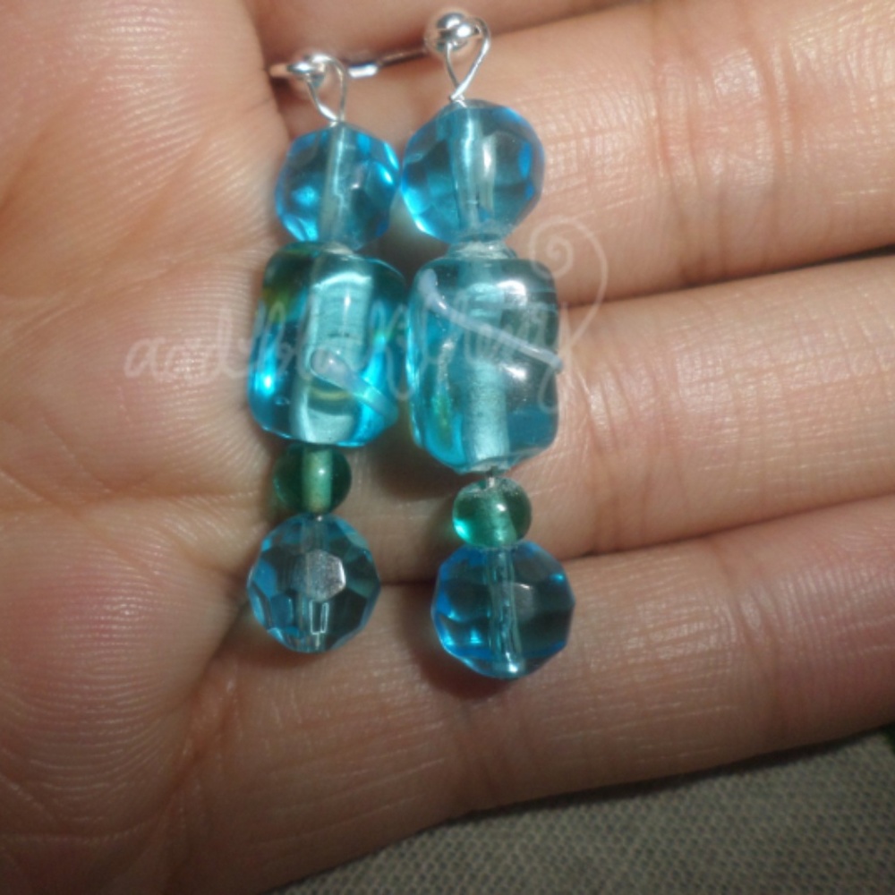 OOAK Blue Raspberry Earrings
